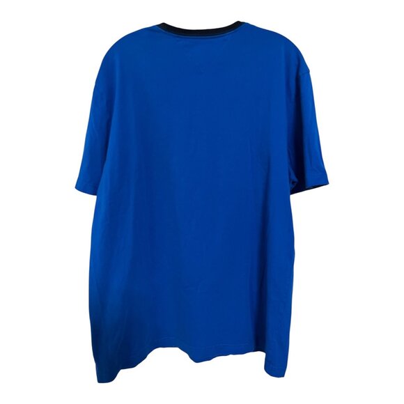 Tommy Hilfiger Men's XL T-Shirt – Blue Cotton Logo Tee, Crew Neck, Short Sleeve, - Picture 4 of 4